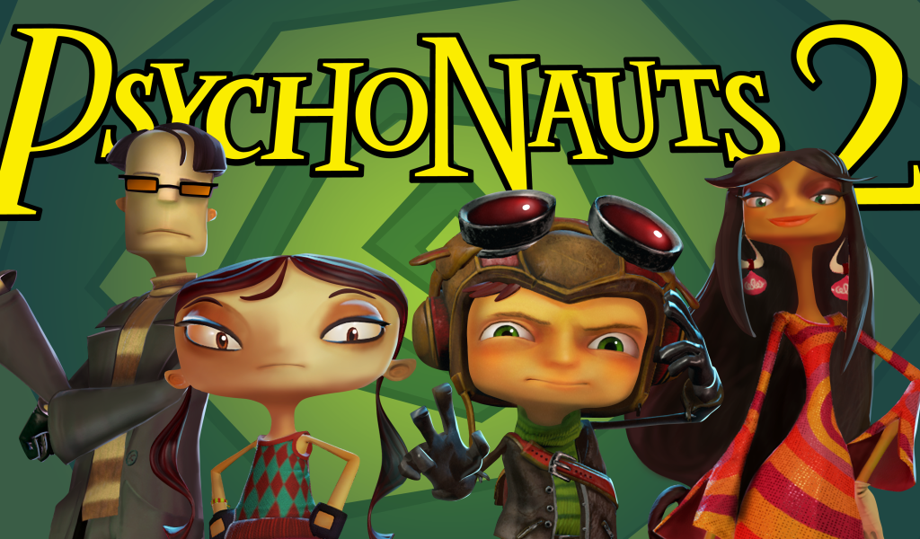 Постер с главными героями игры Psychonauts 2, 2019 года