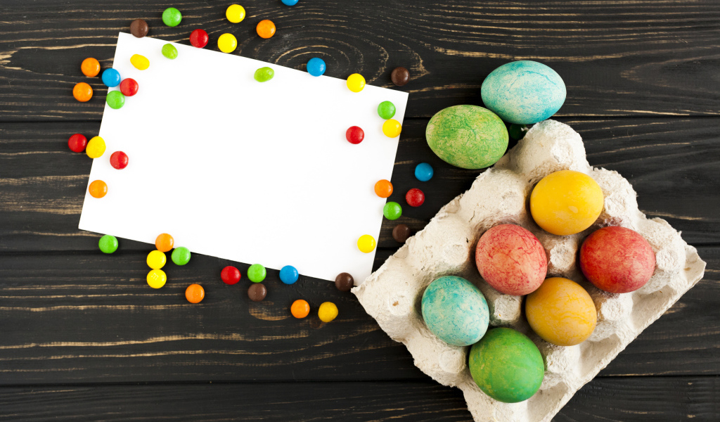 Шаблон поздравительной открытки на праздник Пасха