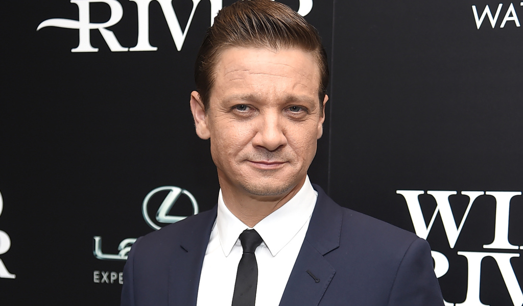 Стильный мужчина в костюме, актер Джереми Реннер