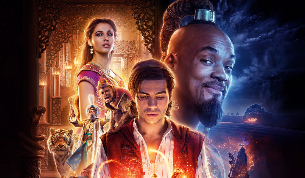 Постер нового фильма фэнтези Аладдин, 2019 