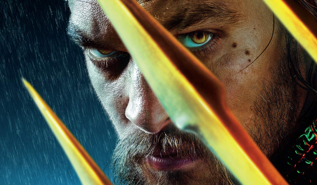 Супергерой Аквамен лицо крупным планом