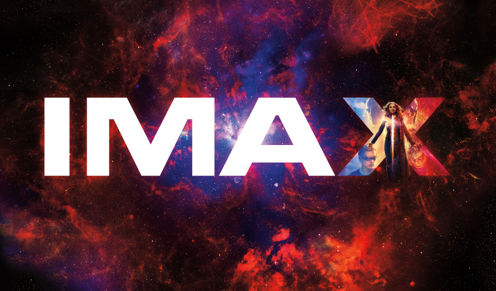 The inscription IMAX on the poster of the film X-Men: Dark Phoenix, 2019
