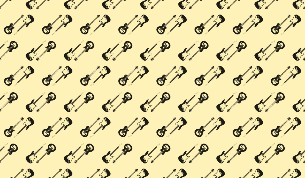 Много электрический гитар на бежевом фоне