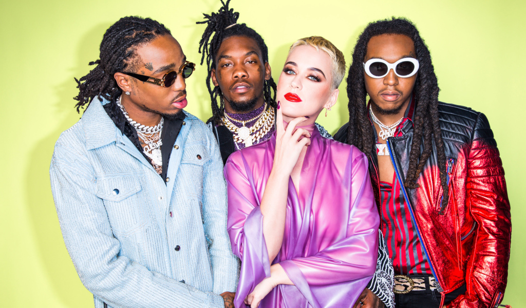 Музыкальная группа Migos и исполнительница Кэти Перри