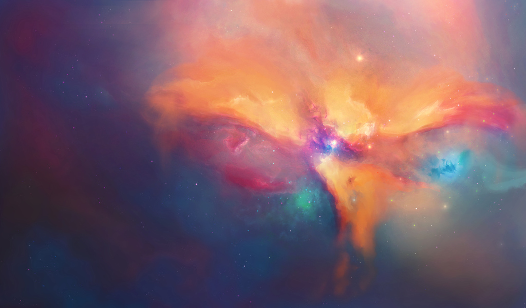 Туманность в звездной галактике