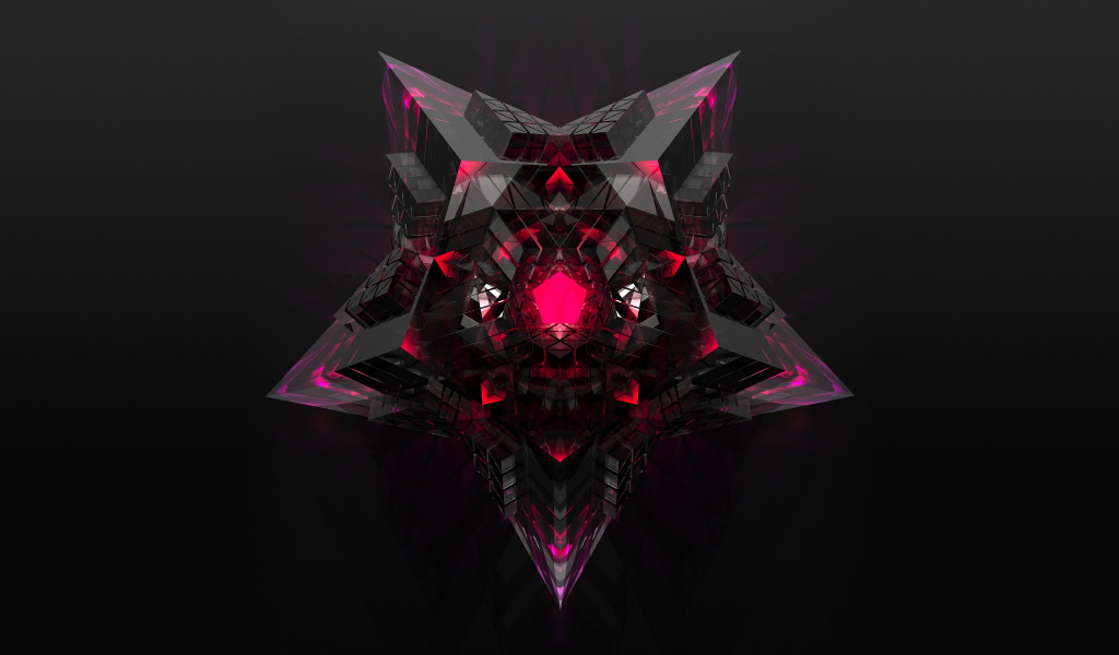 Красивая звезда на сером фоне 3д графика