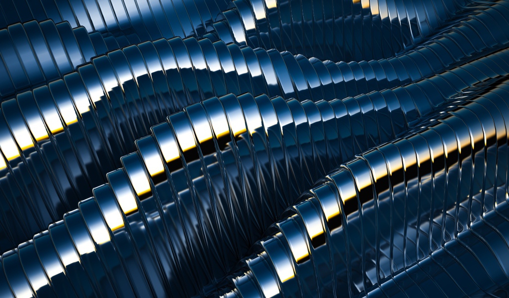 Черные металлические волны, 3д графика