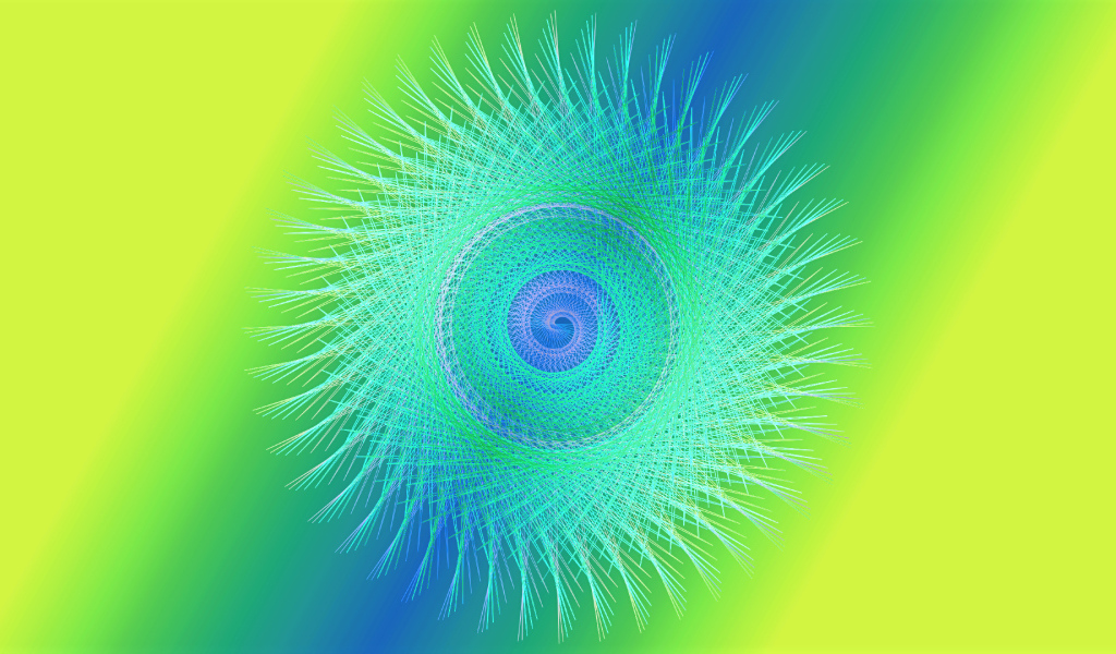 Голубая абстрактная спираль на разноцветном фоне