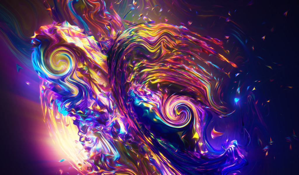 Яркий разноцветный абстрактный размытый рисунок 