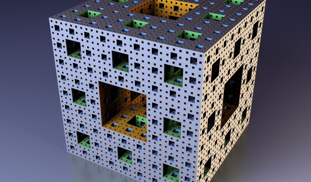 Большой 3д куб на сером фоне 