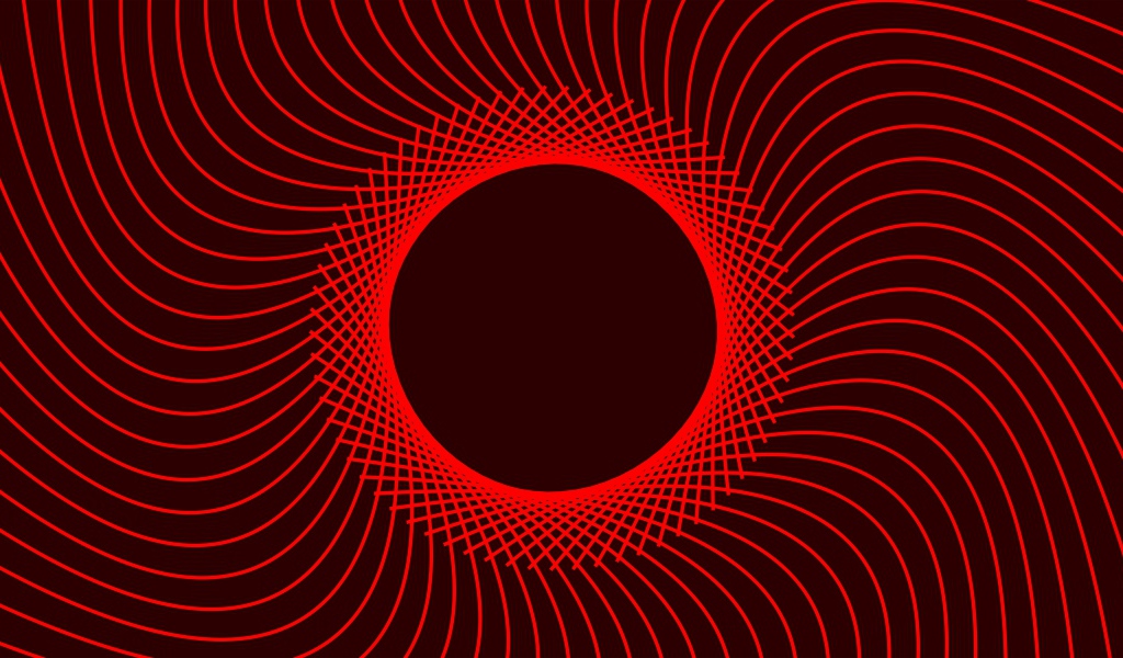 Красный абстрактный круг с линиями 