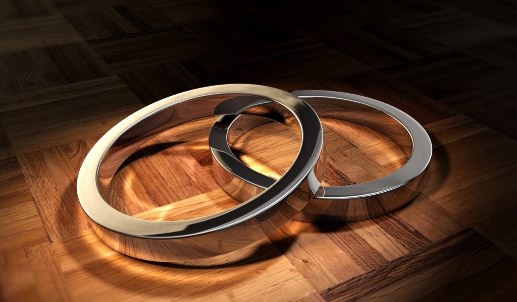 Два серых кольца на полу 3д графика 