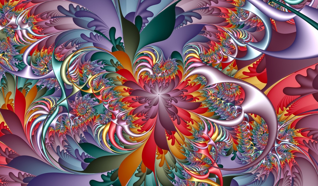 Необычный цветочный узор 3д графика 