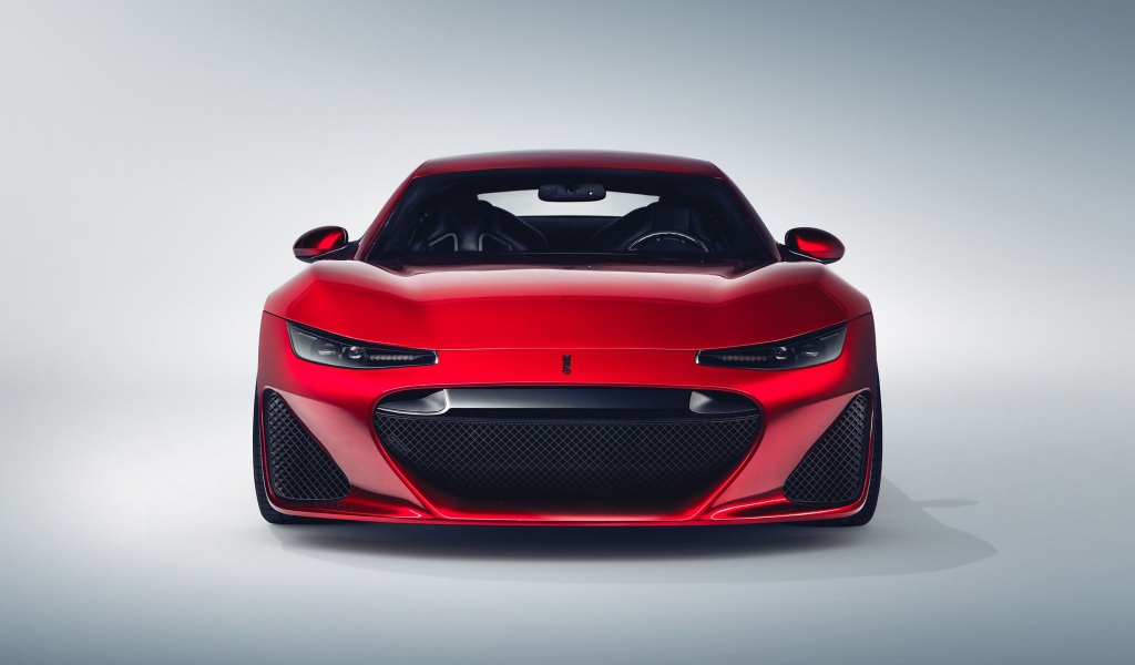Красный автомобиль  Drako GTE, 2020 года вид спереди