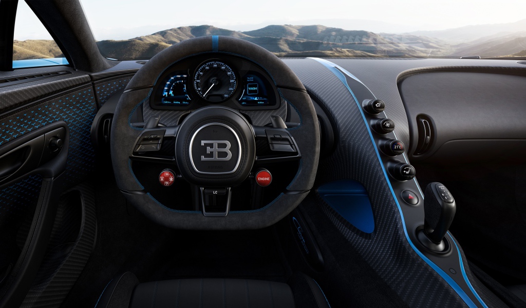 Салон автомобиля Bugatti Chiron Pur Sport 2020 года 