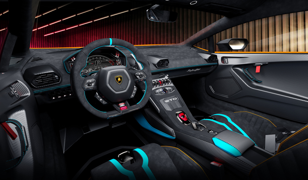 Салон автомобиля Lamborghini Huracán STO 2021 года