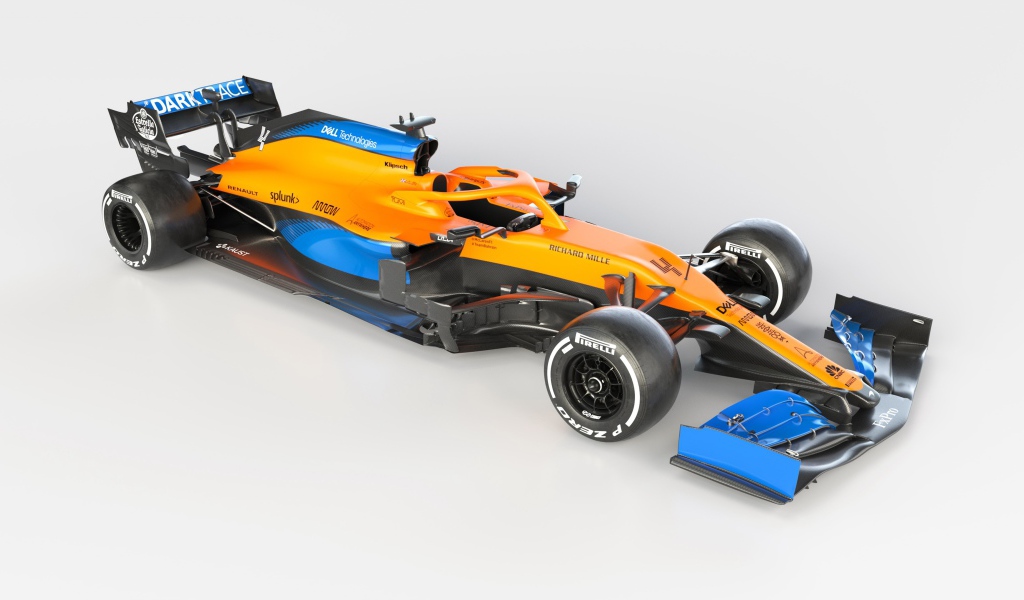 Гоночный автомобиль McLaren MCL35,  2020 года вид сверху 