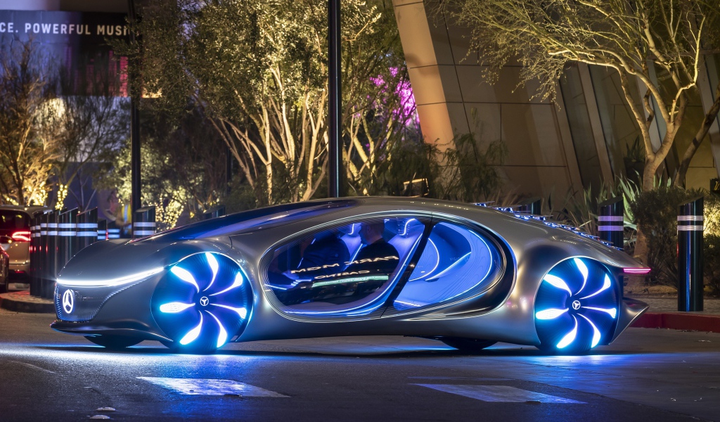 Неоновый автомобиль  Mercedes-Benz VISION AVTR, 2020 года в городе