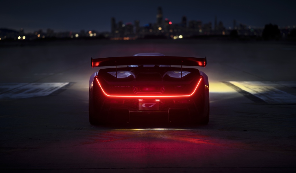 Автомобиль Czinger 21C Lightweight Track 2020 года вид сзади 