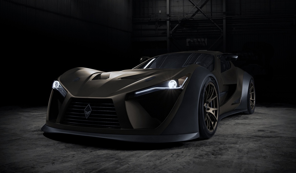 Дорогой автомобиль Felino CB7R с включенными фарами