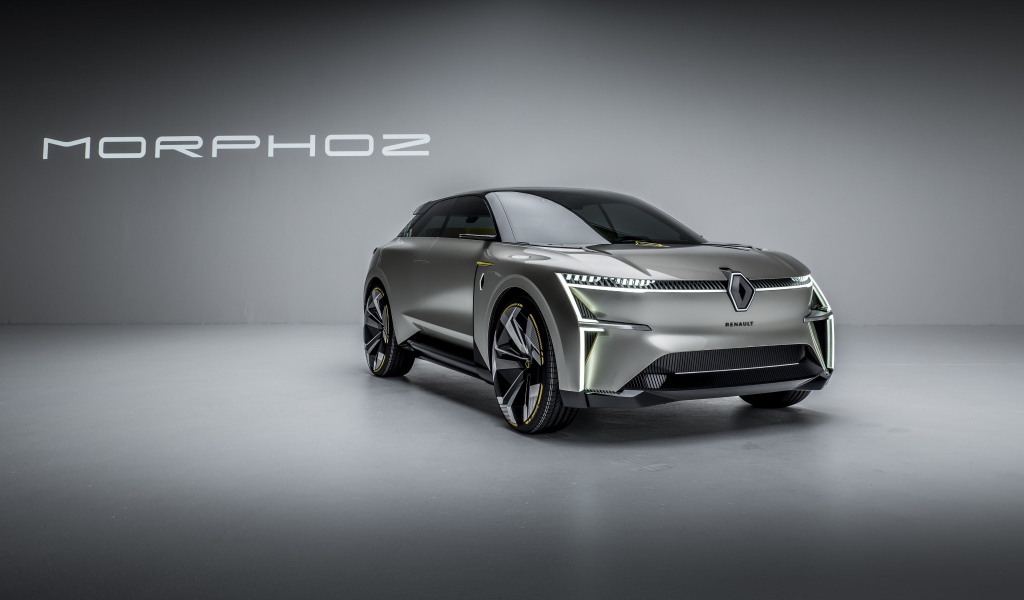 Автомобиль Renault Morphoz 2020 года на сером фоне