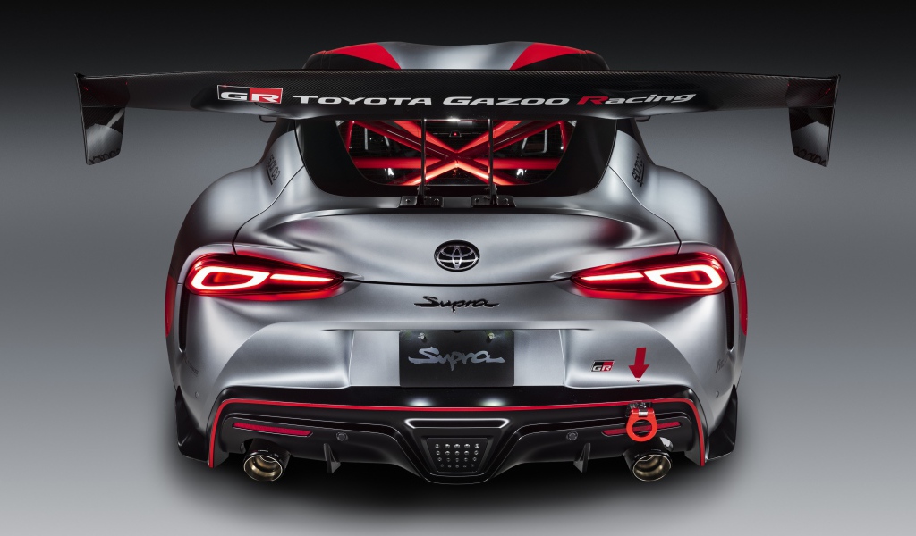 Спортивный автомобиль Toyota GR Supra Track Concept 2020 года вид сзади