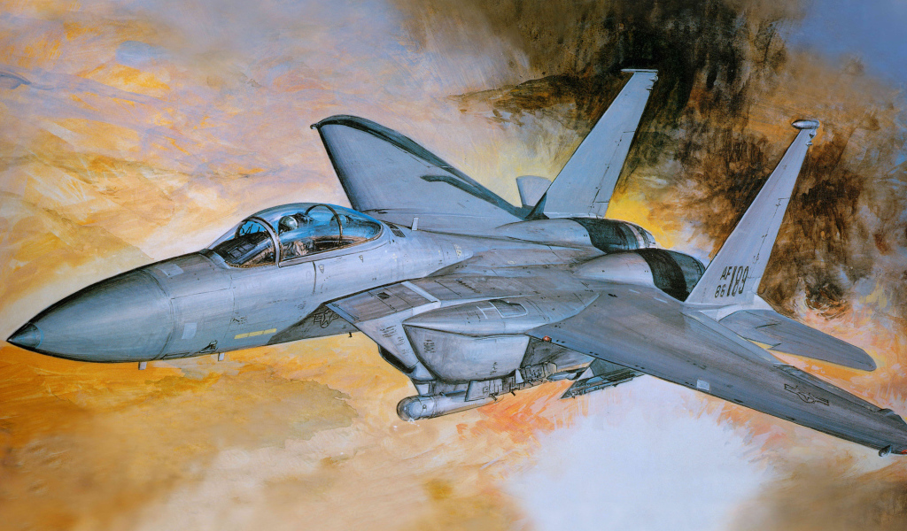 Серый военный самолет McDonnell Douglas