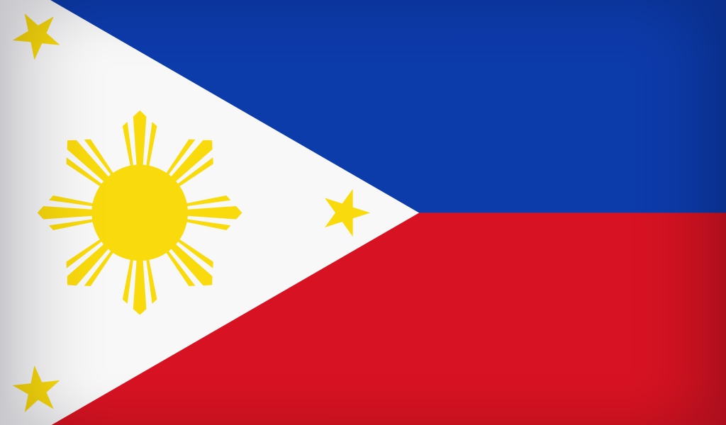 Флаг Филиппин с желтым солнцем