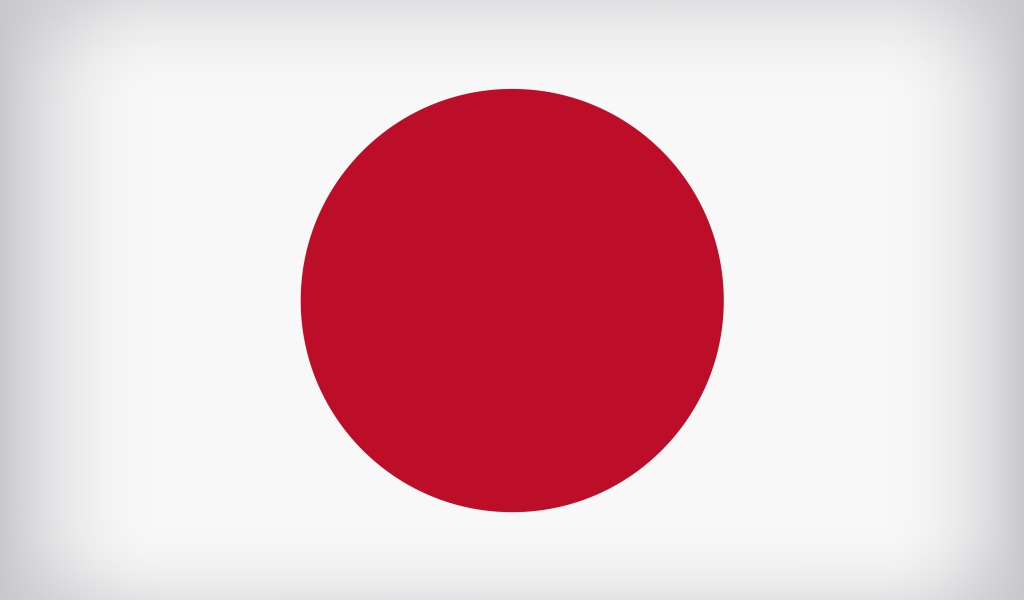 Красный круг на белом фоне, флаг Японии 
