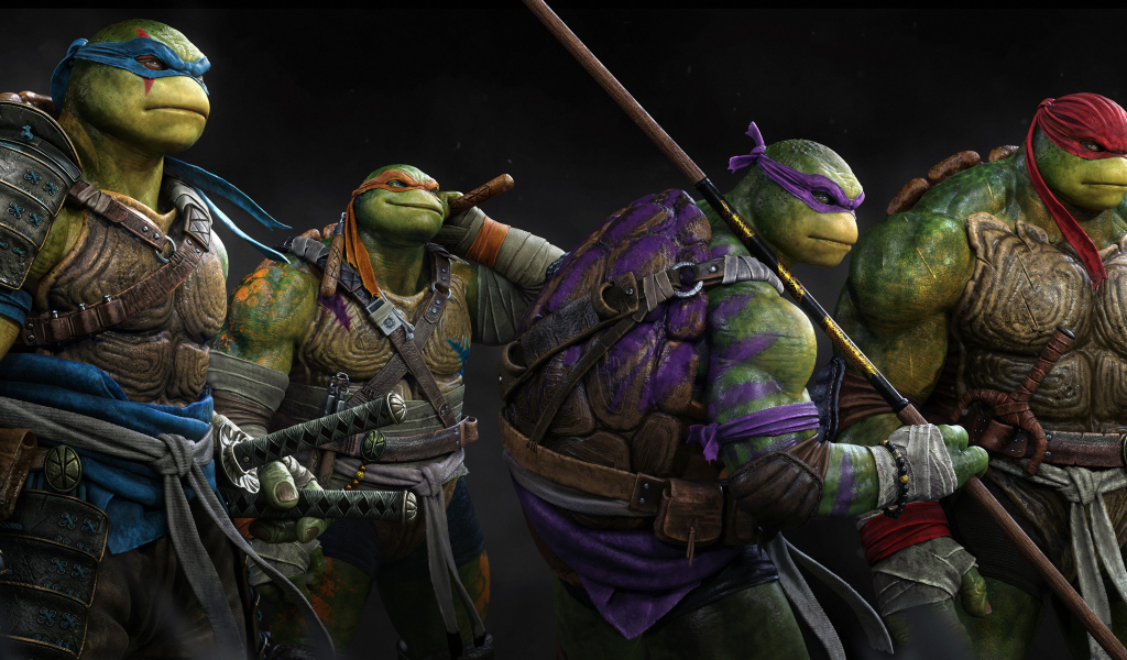 Суровые черепашки ниндзя с оружием