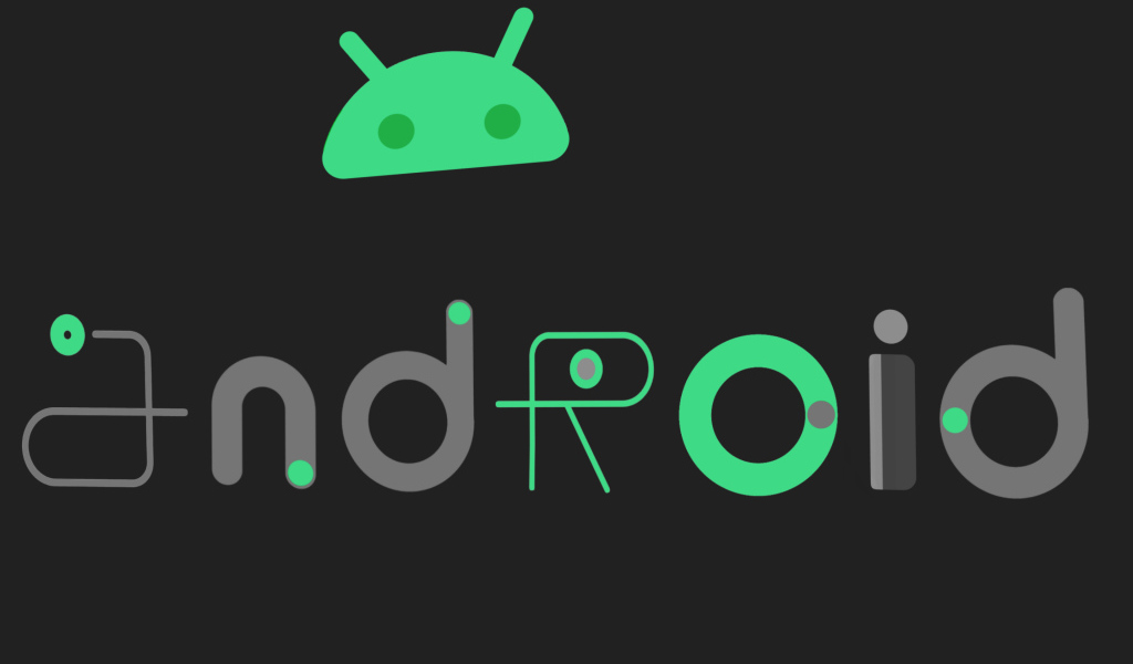 Надпись android на сером фоне