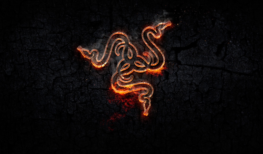 Огненный логотип ROG Forged на черном фоне