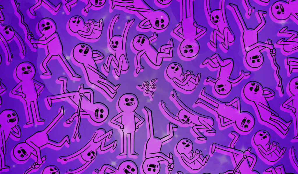 Розовые человечки фон  Razer