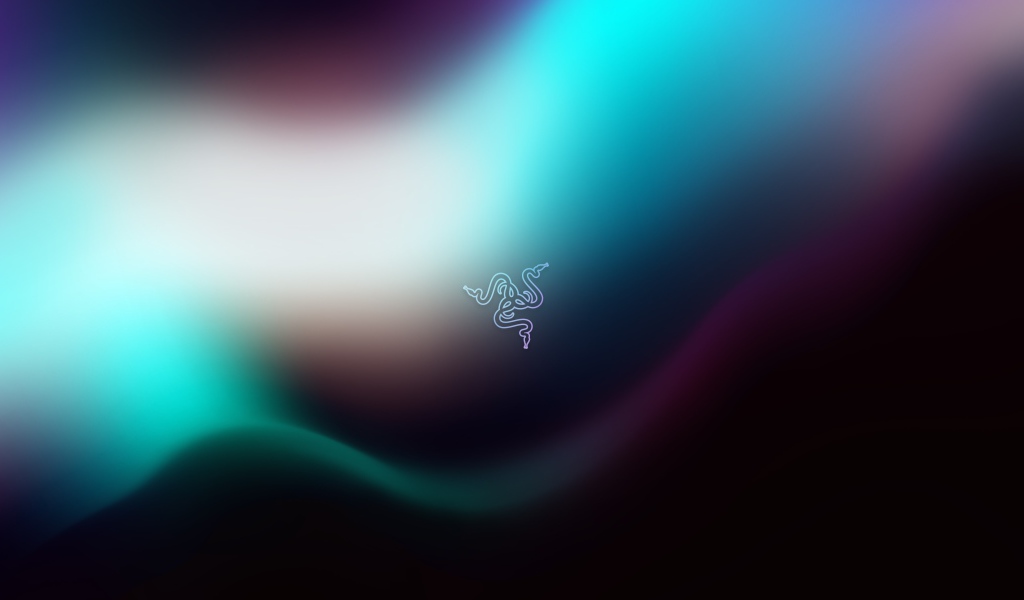 Логотип Razer  на неоновом фоне