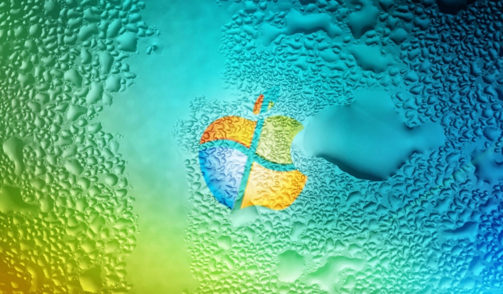 Значок Windows на мокрой поверхности