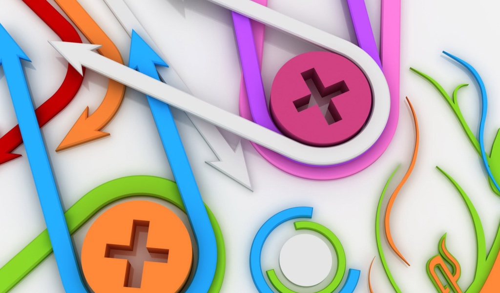 Стрелки и знаки на белом фоне