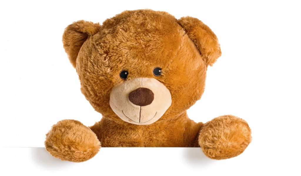 Милый плюшевый медвежонок на белом фоне