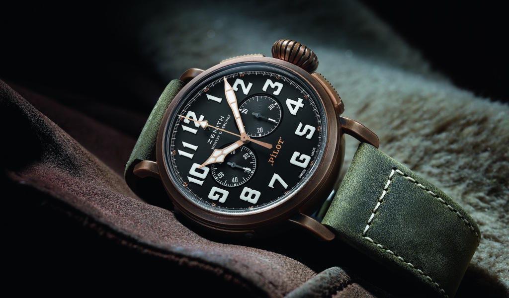 Stylish men's wrist watch Zenith Pilot