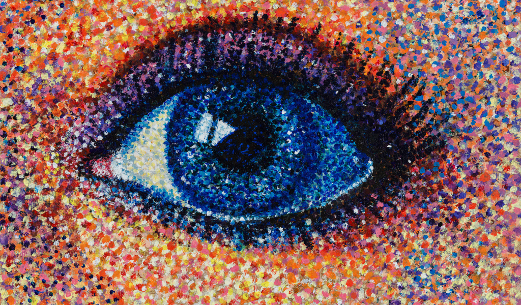 Нарисованный краской глаз девушки