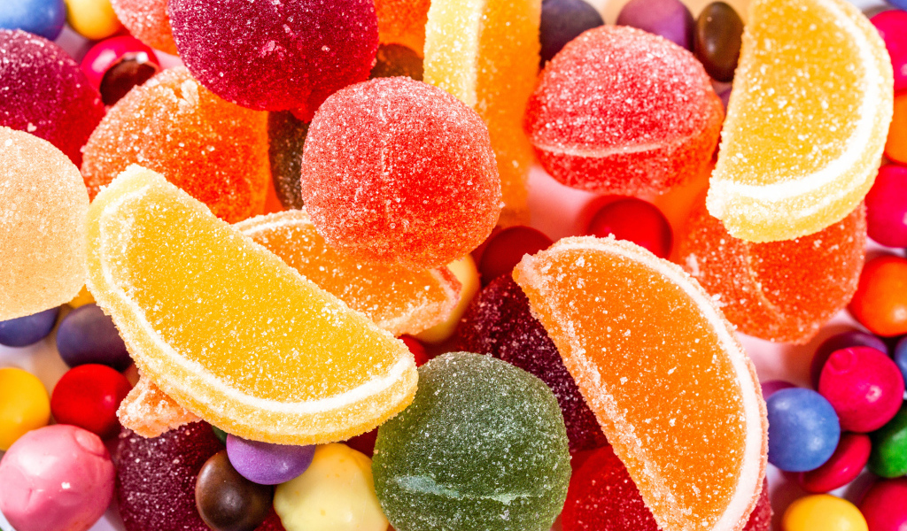 Разноцветный сладкий мармелад крупным планом