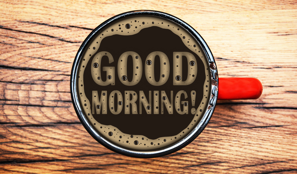 Надпись Доброе утро на кофейной пенке 