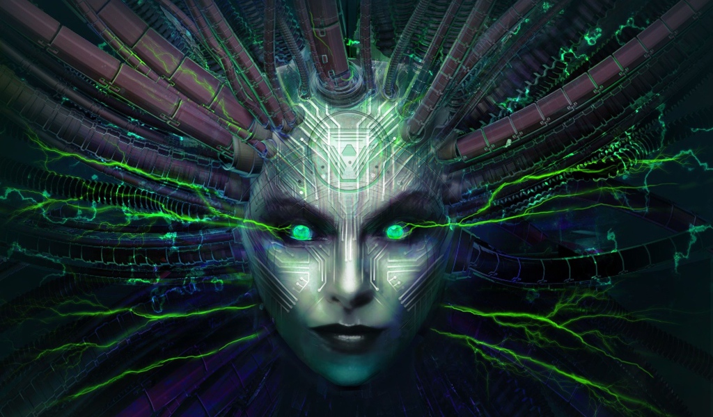 Лицо с проводами компьютерная игра System Shock