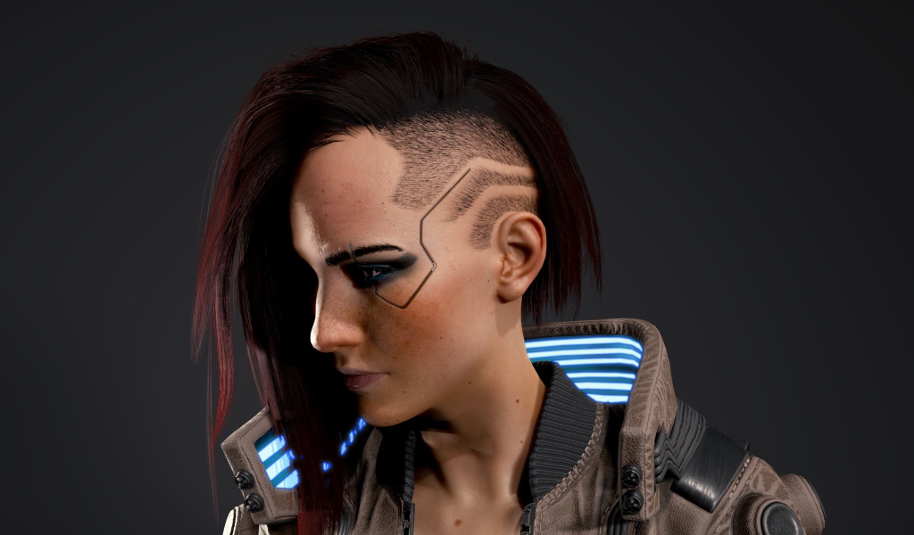 Девушка, солдат персонаж компьютерной игры Cyberpunk 2077