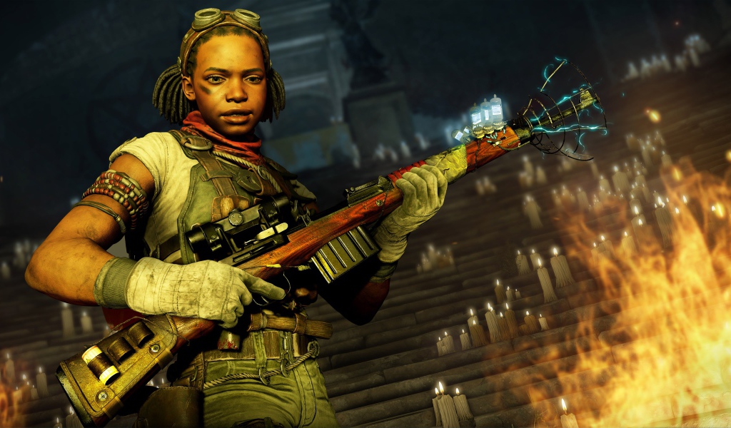 Девушка из компьютерной игры Zombie Army 4: Dead War