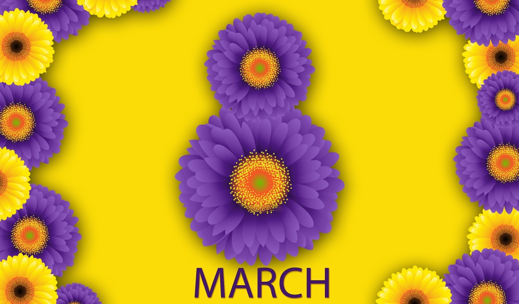 Восьмерка из цветов на Международный женский день