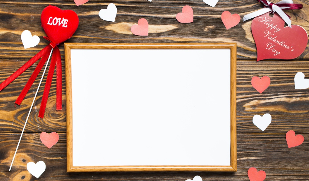 Шаблон открытки на День Святого Валентина 14  февраля