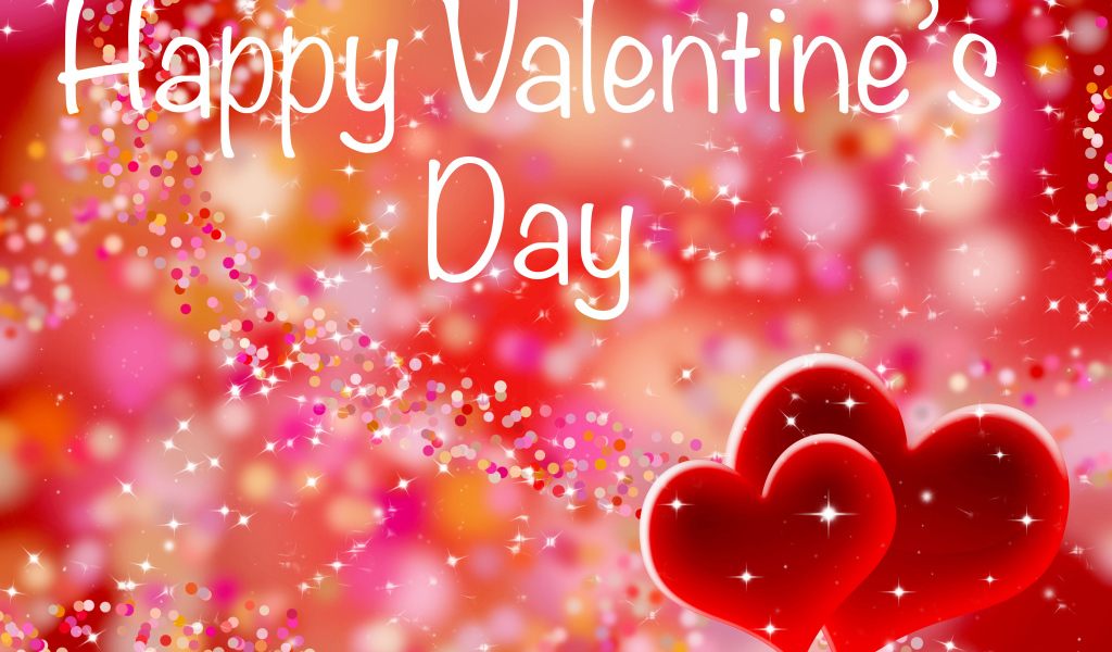 Открытка с сердечками на День Святого Валентина