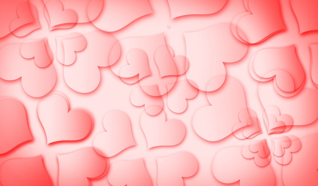 Рисунок из сердец на розовом фоне