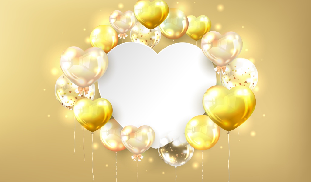 Белый фон с сердечками для поздравления 