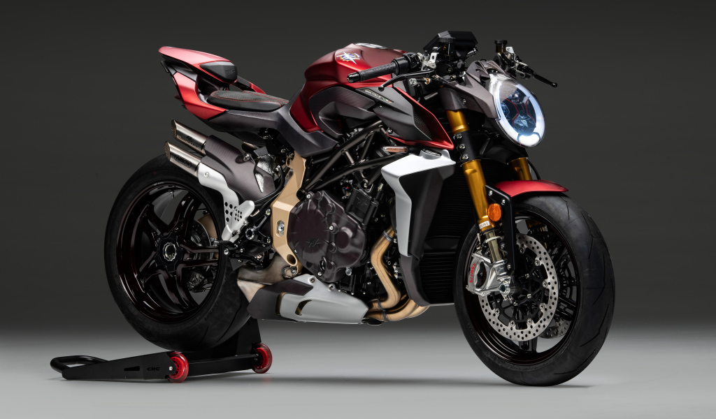Motorcycle Agusta Brutale 1000 Serie Oro 2019 on a gray background